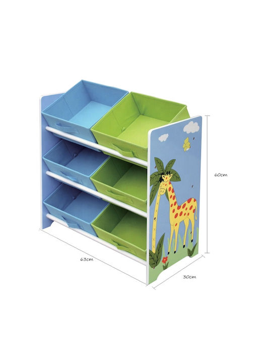 Система за съхранение на играчки Син 63x30x60см 1бр