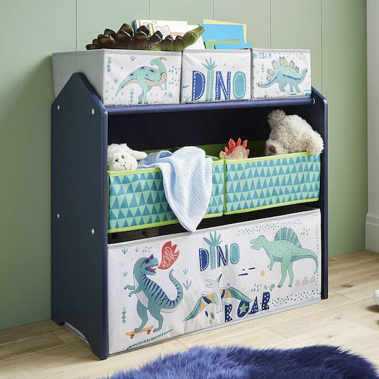Система за съхранение на играчки Син 63x30x60см 1бр