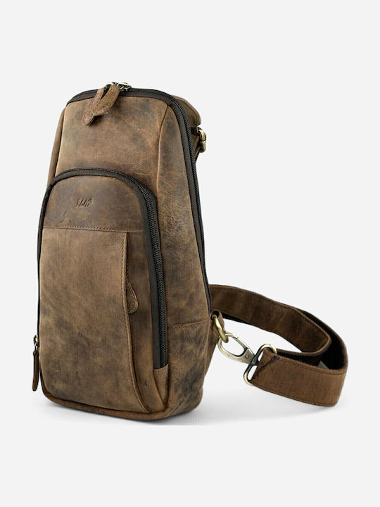 Leder Herrentasche Sling Braun
