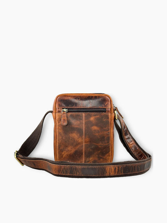 Leder Herrentasche Schulter / Crossbody Tabac Braun