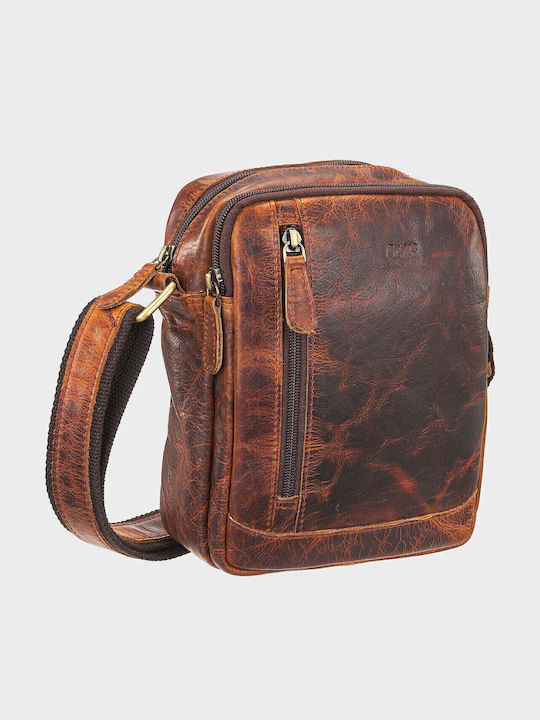 Leder Herrentasche Schulter / Crossbody Tabac Braun