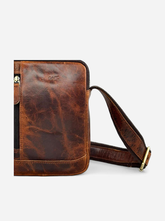 Leder Herrentasche Schulter / Crossbody Tabac Braun