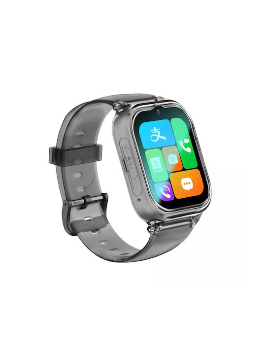 Nubi Smartwatch pentru copii cu GPS și curea din cauciuc/plastic Negru