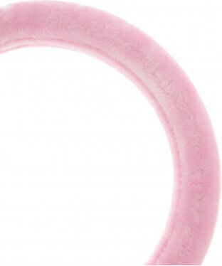 Auto-Lenkradabdeckung mit Durchmesser 37-39cm Rosa mit Rosa Naht