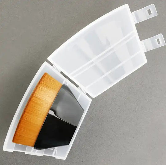 Silberner Kabuki Foundation Pinsel Zola Ergonomisches Design Kunststoff Synthetische Borsten 6 cm Schwarz