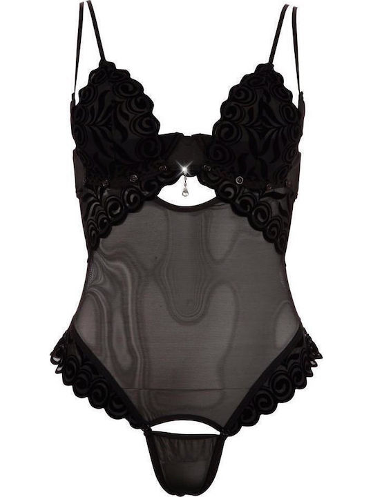 Body Bodysuit Sexy Plasă Negru