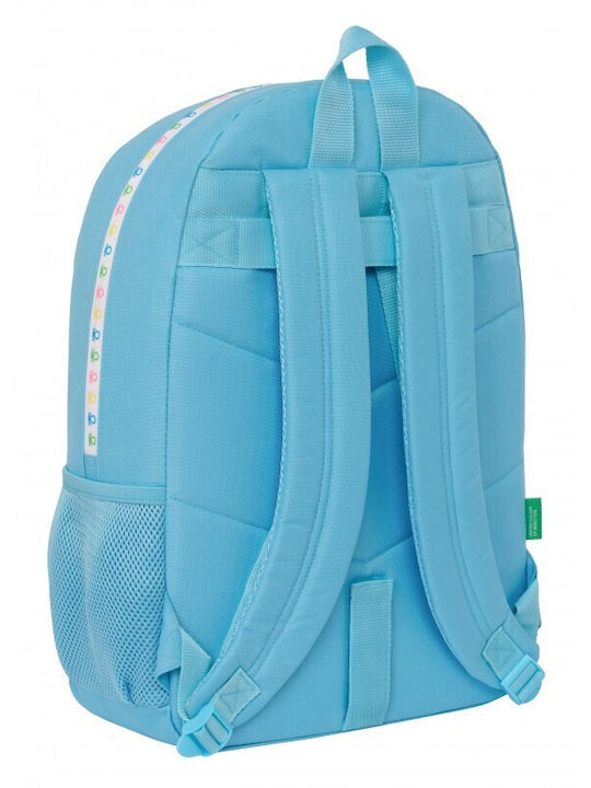 Benetton Schulranzen Rucksack Junior High-High School in Türkis Farbe