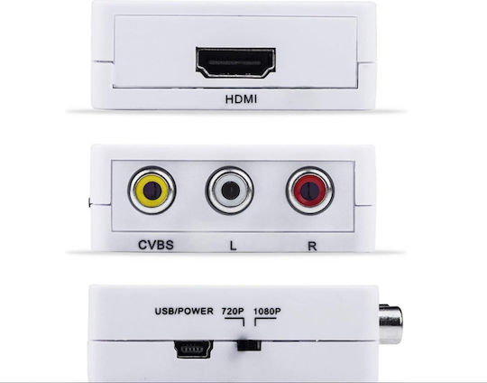 Mini Av Rca La Hdmi Vga Zola Full Hd 1080p Stereo Video Audio Usb Cablu De Alimentare Alb