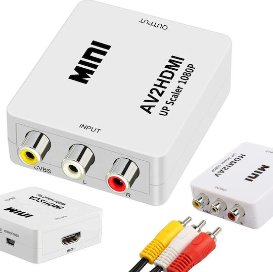 Mini Av Rca La Hdmi Vga Zola Full Hd 1080p Stereo Video Audio Usb Cablu De Alimentare Alb