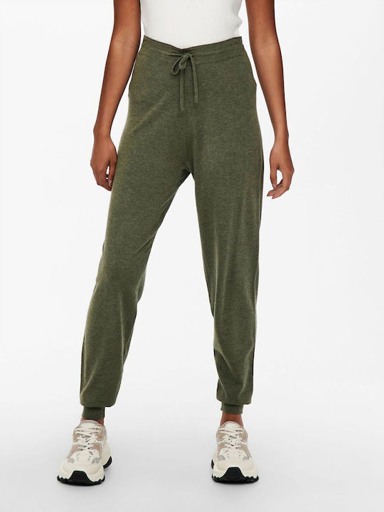 Dama Tesatura Pantaloni cu Croială Normală Olive