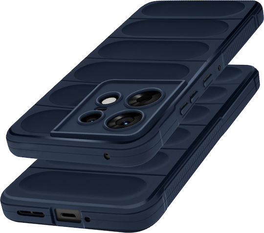 Калъф Avizar за Motorola Edge 50 Pro, удароустойчив, силиконов, 3D текстурен модел, тъмносин