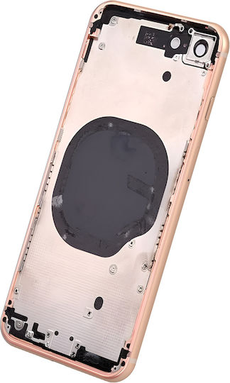 Clappio Frame + Battery Cover Iphone 8 Gold Rear Window Light Pink