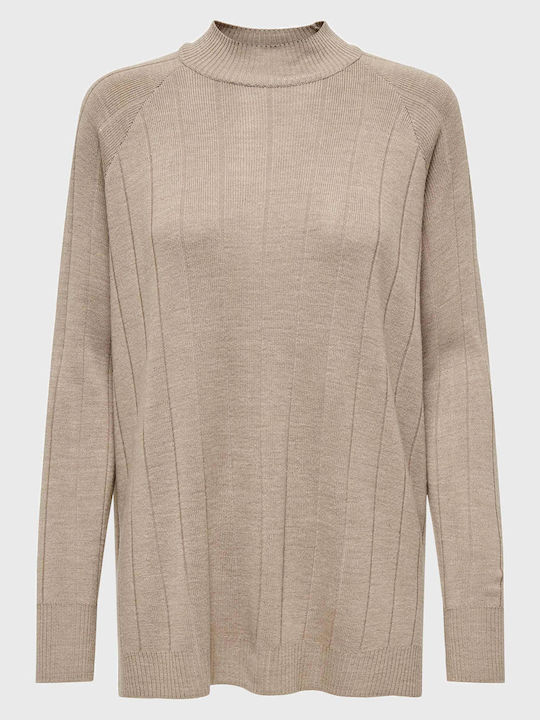 Tess Women's Long Sleeve Sweater Turtleneck Cigar