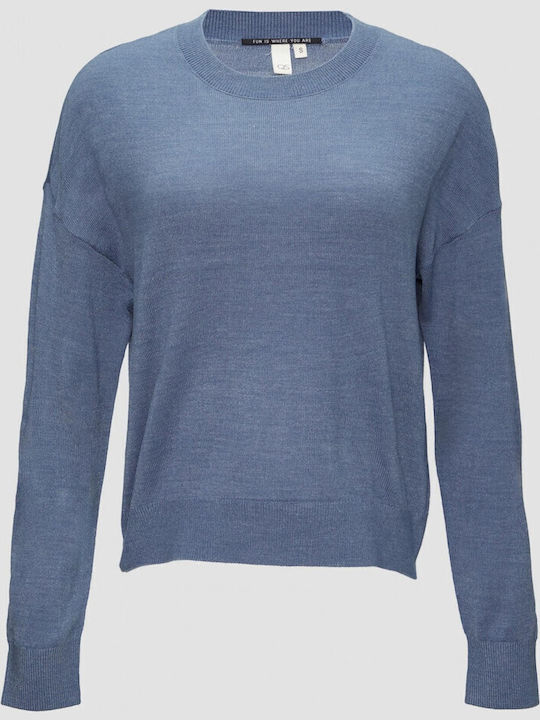 Women's Long Sleeve Crop Sweater Blue