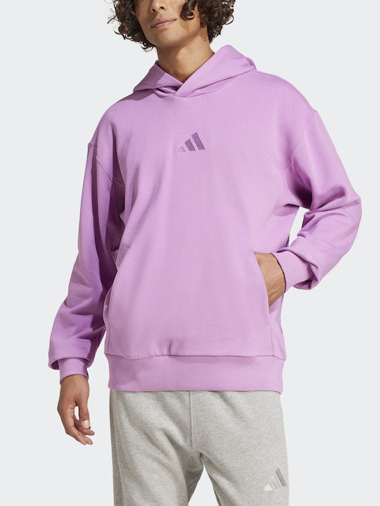 French Terry Φούτερ με Κουκούλα Pink