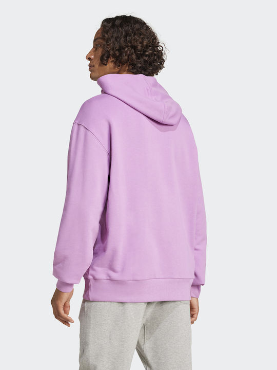 French Terry Φούτερ με Κουκούλα Pink