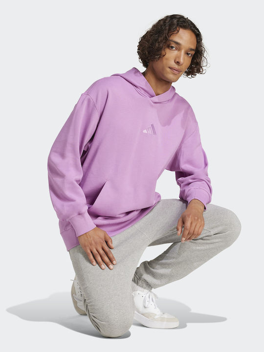 French Terry Φούτερ με Κουκούλα Pink