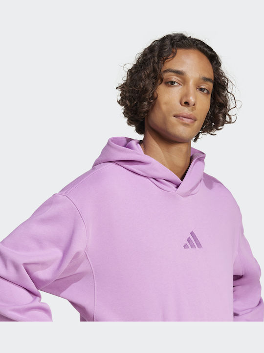 French Terry Φούτερ με Κουκούλα Pink