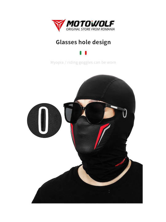 Motowolf Balaclava integrala pentru motociclist Negru / Roșu Culoare