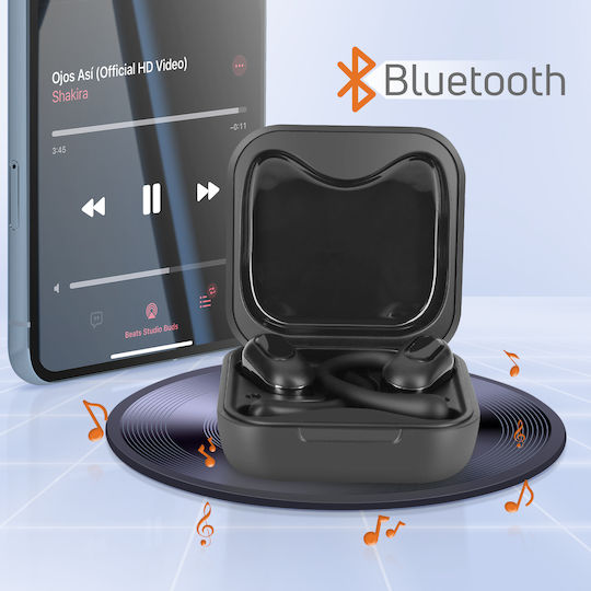 LinQ H700 Offenes Ohr Bluetooth-Freisprecheinrichtung Kopfhörer mit Ladeetui Schwarz