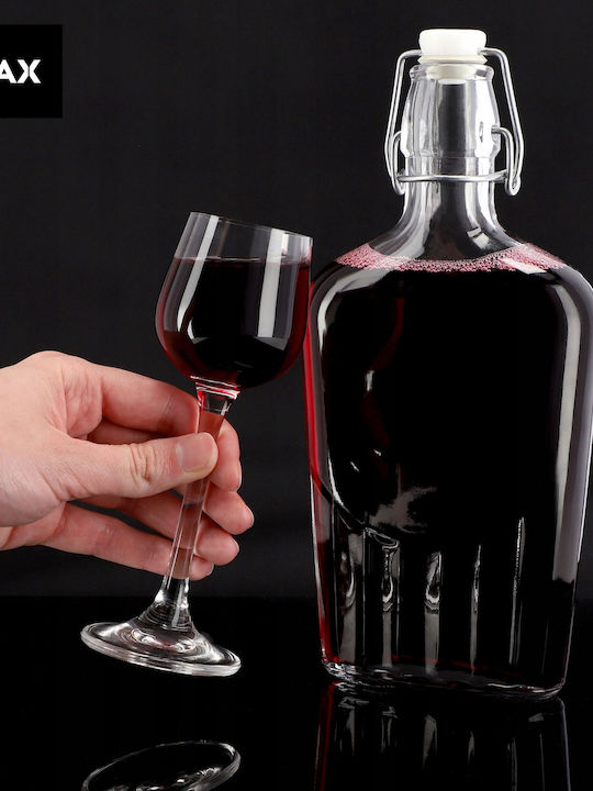 Kadax Glas Karaffe zum Servieren Wein mit Verschluss Transparent 500ml 1Stück