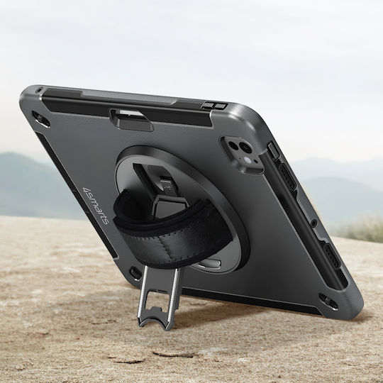 4smarts Ipad Pro 11 2024 Bi-material Anti-shock Crutch Handle Black Tablet Case