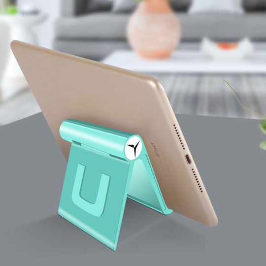 Foldable Multi-position Adjustable Tablet Smartphone Table Stand Turquoise