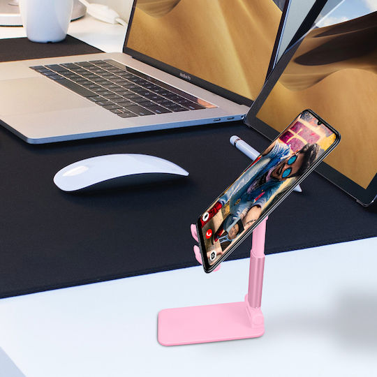Universal Desk Support Adjustable Rod 20 Cm Adjustable Angle 0 To 140° Pink