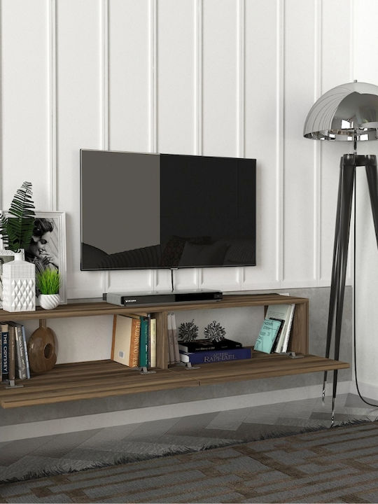 TV Stand Aristo with LED Lighting Walnut L135xW31.6xH25cm