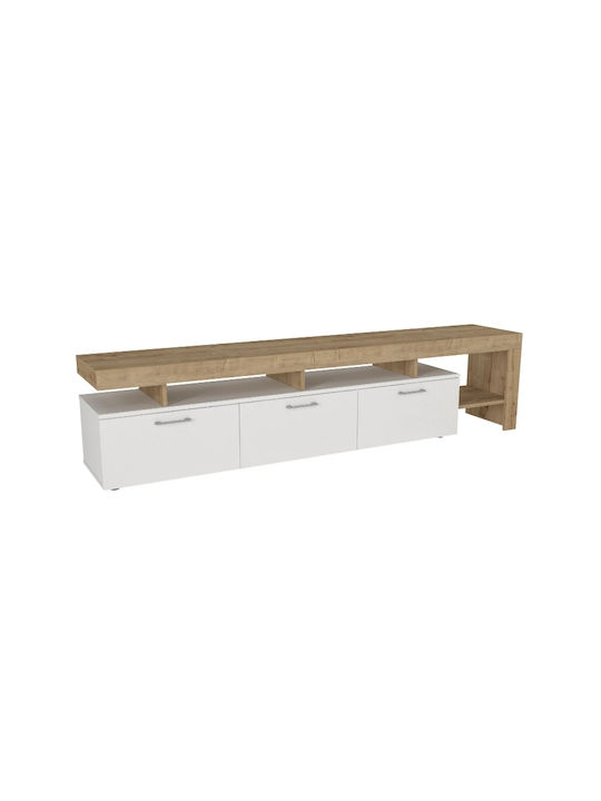 TV-Ständer Acnes Weiß - Sapphire Eiche M220xT40xH52cm