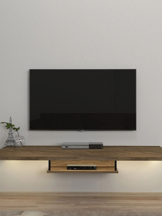 TV Stand with LED Lighting Walnut L150xW29.6xH22cm