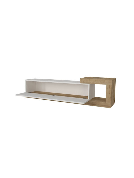 TV Stand Volare White - Sapphire Oak L150xD29.6xH38.6cm