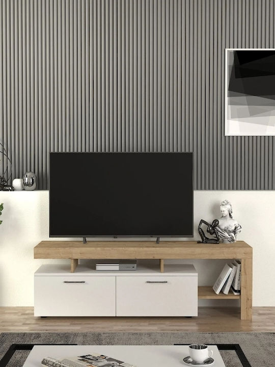 TV Stand Acnes White - Sapphire Oak M160xD40xH53cm