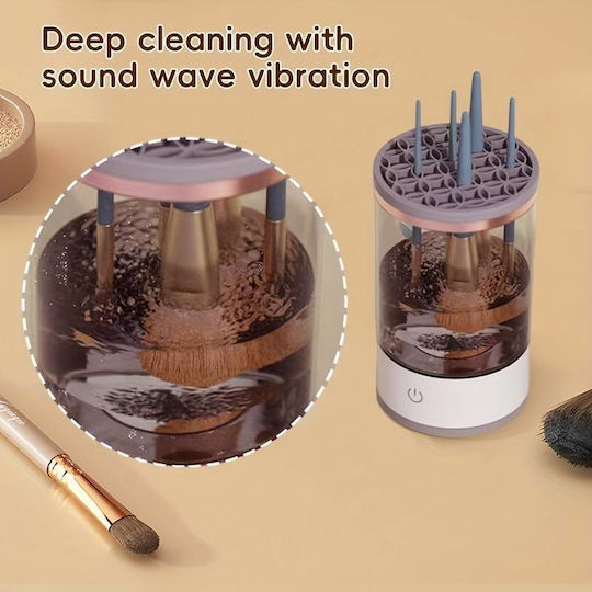 Transparent Makeup Brush Cleaning Container