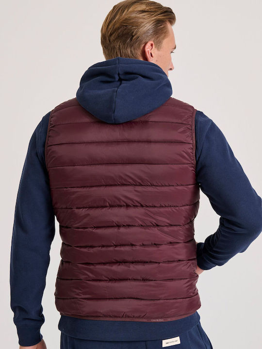 Geacă fără mâneci Puffer Burgundy