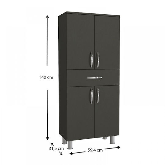 Megapap Montana GP042-0148 2 Банска Колона Подова Дължина 59.4xШирина 31.5xВисочина 140см Сива