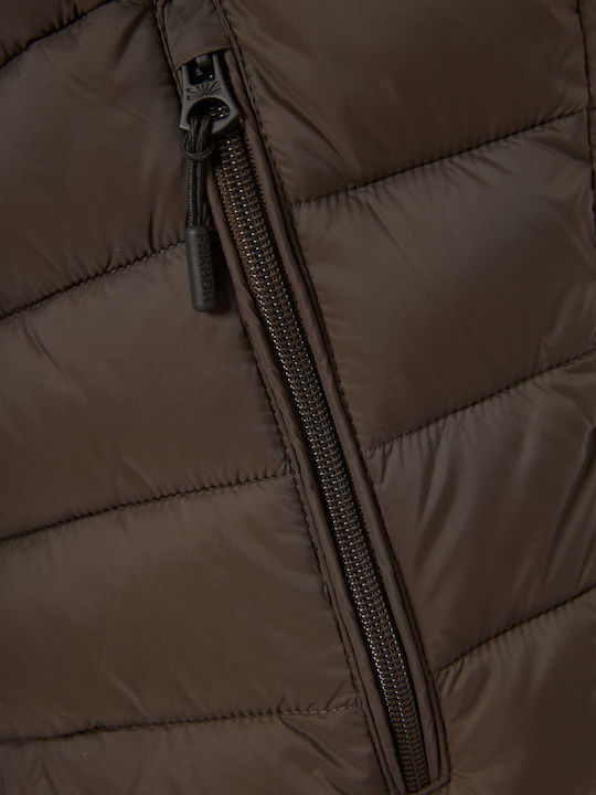 Sleeveless Jacket Puffer Khaki