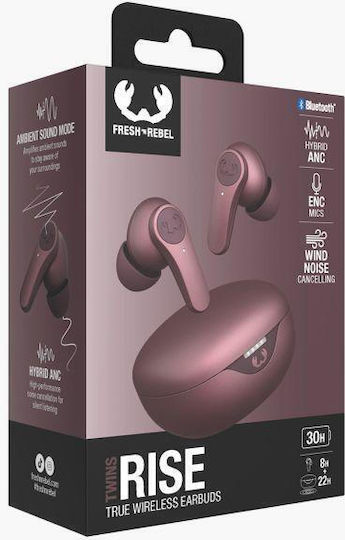 Fresh 'n Rebel Twins Rise In ear Bluetooth хендсфри Слушалки с Устойчивост на Пот и Кутийка за Зареждане Deep Mauve