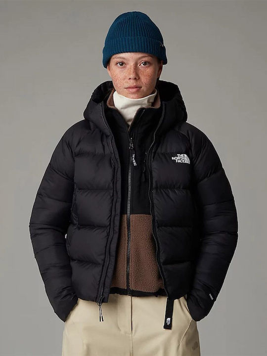 Hyalite Women's Hiking Short Puffer Jacket for Winter with Hood Black