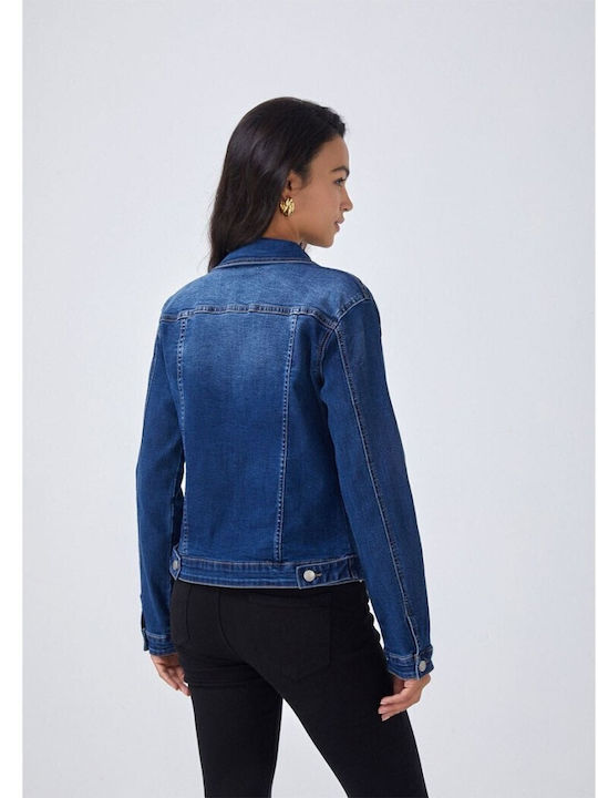 Mezzo Mezzo Kurz Damen Jeansjacke Blau