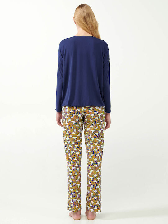 Vamp Winter Women's Pyjama Set Blue Cavern