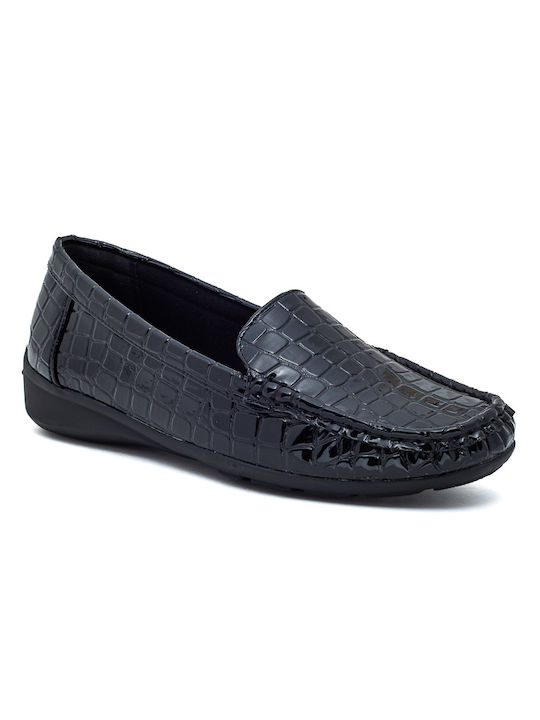 Soft & Flex Patent Leather Women's Moccasins in Black Color