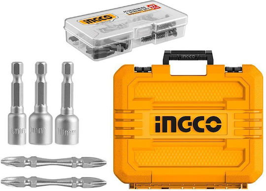 Ingco Set Drill Driver & Impact Screwdriver Brushless 20V with 2 Batteries 2Ah and Case