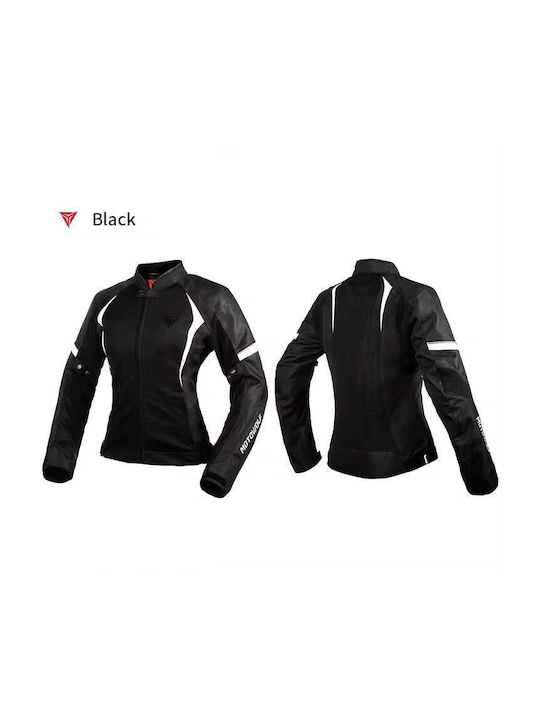 Motowolf Motowolf Damen Sommer Motorradjacke Wasserdicht Schwarz/Weiß