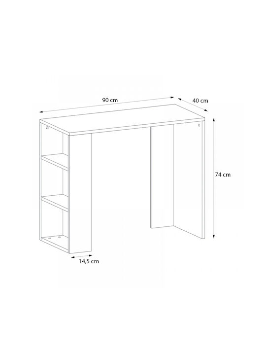 Бюро Netenia Дървено Антрацит 90x40x74см