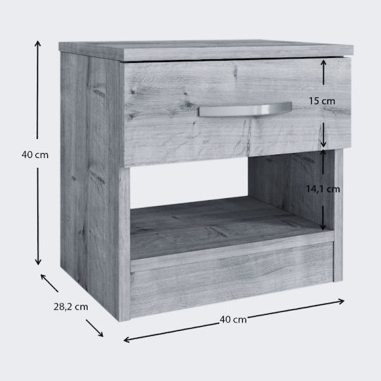Noptieră Lube Maro 40x28.2x40cm