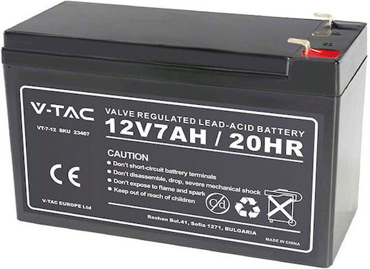 V-TAC Gel Battery 12 V 7 Ah Size 151 X 65 X 94 Mm