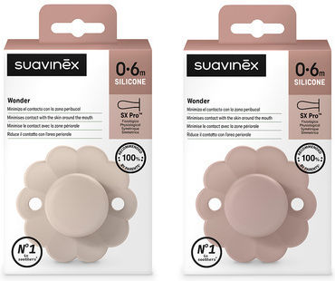 Suavinex Pacifiers Silicone Sx Pro - Wonder Mauve & MChalk for 0-6 months 2pcs