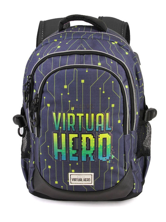 Ghiozdan Scoala Virtual Hero 44 Cm Multicolor Ghiozdan Scoala Virtual Hero 44 Cm Multicolor