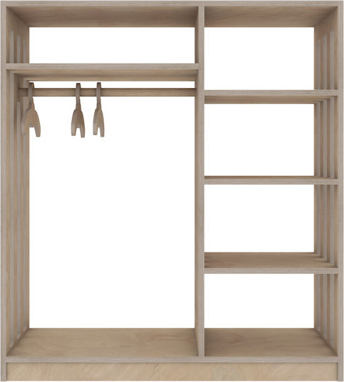 Entry Furniture with Hanger / Shoe Rack & Wardrobe Natural Color 90x40x100cm